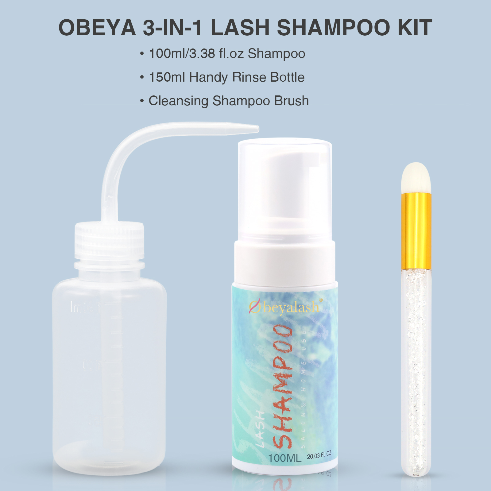 OBEYA Lash Shampoo Kit Foam Cleanser for Eyelash Extension LM